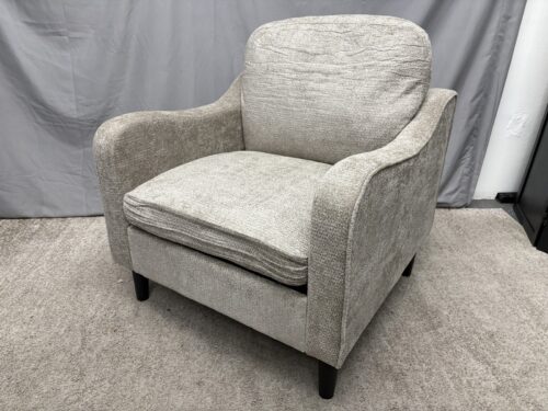 Warm Grey Upholstered Slope Arm Lounge Chair