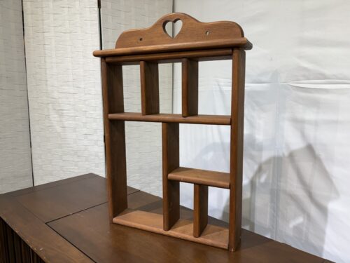 Charming Wooden Trinket Shelf with Heart Cutout