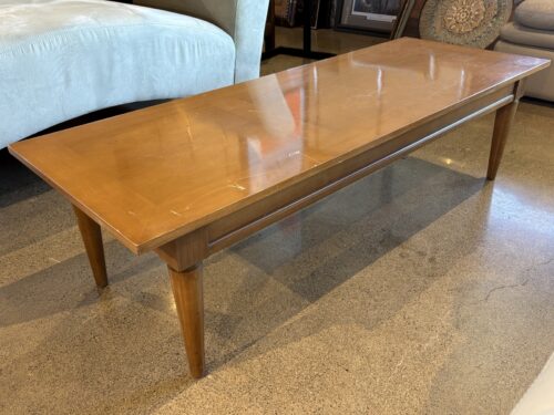 Warm Blonde Rectangular Tapered Leg Coffee Table