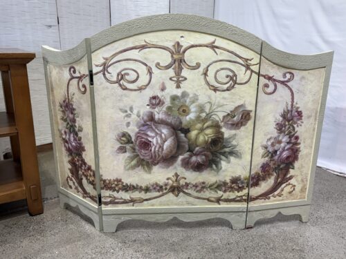 Floral Painted Decorative Fireplace Screen