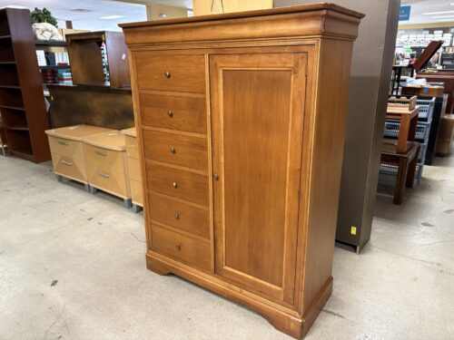 HPL Made in Canada Honey Wood Louis Philippe Style Armoire