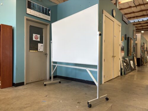 6 ft Wide Rolling Double Sided Dry Erase Whiteboard