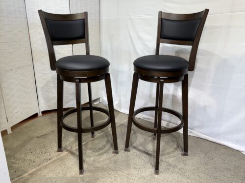 Espresso & Navy Swiveling Barstools (Set of 2)