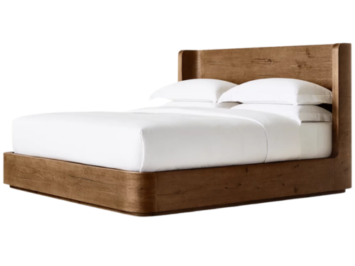 RESTORATION HARDWARE Osle Aged Brown Oak Shelter Bed w/ Footboard