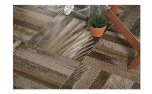 NEW! MARAZZI 8Pc. 18×18 Glazed Porcelain Tile – Weathered Wood