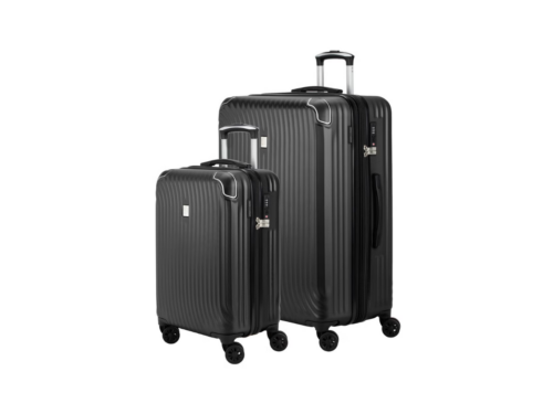NEW! SWISS GEAR 2 Piece Hardside Spinner Luggage Set in Black