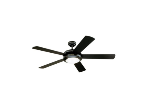 NEW! WESTINGHOUSE Comet 52" Five Blade Indoor Ceiling Fan in Matte Black Finish with Dimmable LED Light