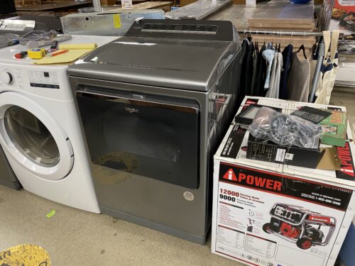 Whirlpool Smart Capable 7.4-cu ft Steam Cycle Smart Electric Dryer (Chrome Shadow) ENERGY STAR WED8127LC (Bellevue Store)