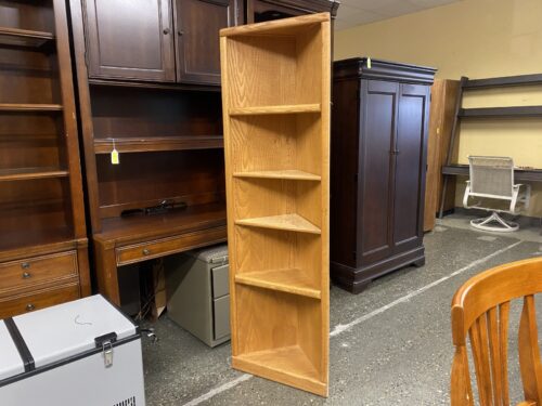 THORNWOOD Oak 5-Shelf Corner Bookcase