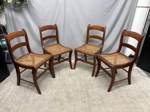 Vintage American Federal Style Cane Seat Dining Chair (Set of 4)