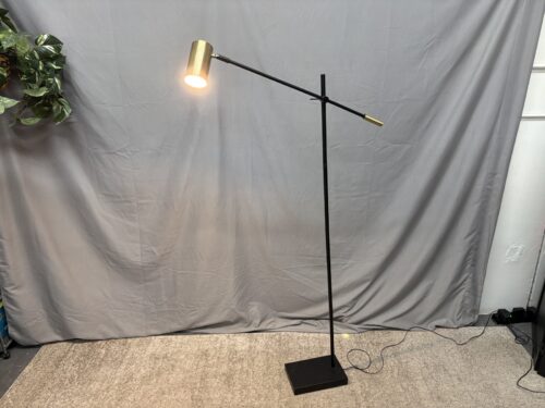 ADESSO Colette Black/Brass Task Floor Lamp