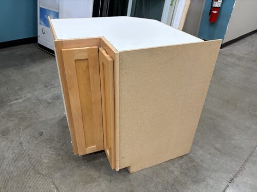 Shaker Style 35x46 Corner Pantry Lower Cabinet with Lazy Susan and Country Maple Finish