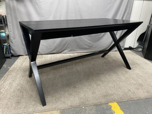 CRATE & BARREL Spotlight Black Wood X-Leg Desk