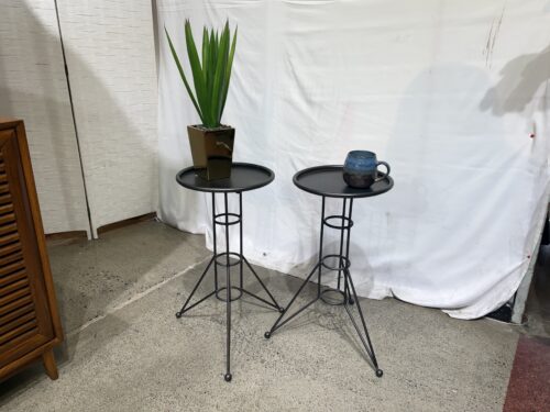 Industrial All-Metal Launch Pad Accent Tables (Set of 2)