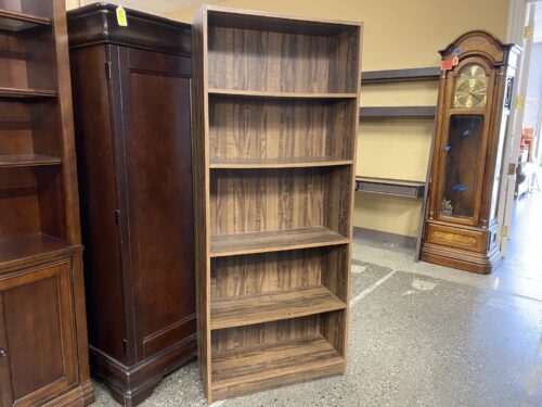 Panelled Veneer 5-Tier Bookshelf