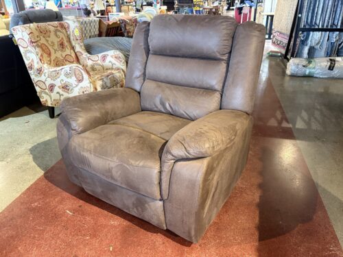 Plush Gray-Brown Recliner