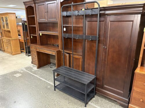 IKEA Pinnig Black Entryway Bench & Coat Rack