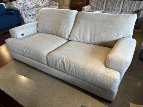 Oversized Light Sofa with Wide Plush Track Arms and USB Port