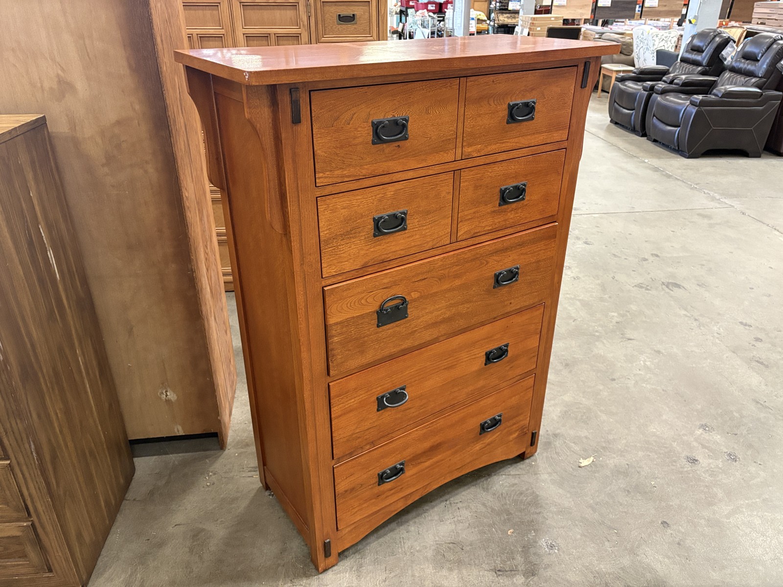 Vintage Mission Style 5 Drawer Dresser