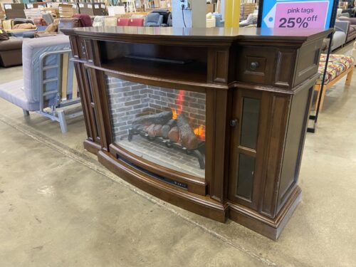 ALLEN + ROTH Dark Finished Large Electric Fireplace Media Mantel
