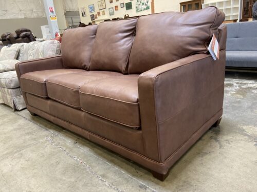 LA-Z-BOY Meyer Brown Leather 3 Seat Sleeper Sofa