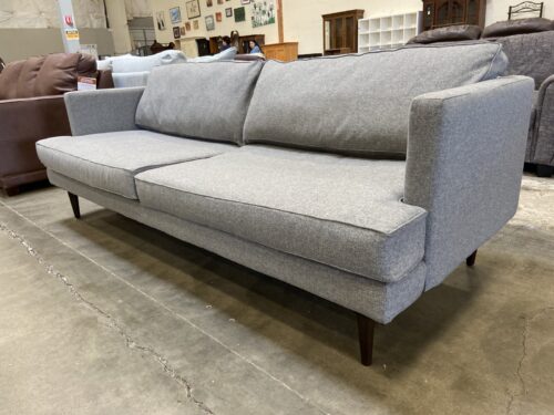 JOYBIRD Preston MCM Inspired Grey Sofa with Tapered Wooden Legs