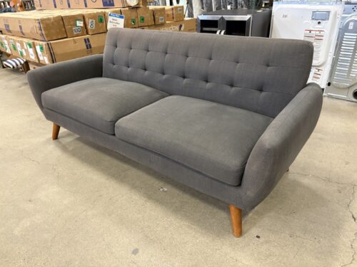 Modern Dark Grey Woven Sofa with Splayed Legs