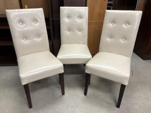 PIER 1 Clifton Tufted Cream Armless Dining Chairs (Set of 3)