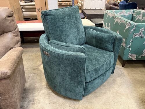 JOYBIRD Corey Swiveling Power Recliner in Crave Greenery Mottled Chenille