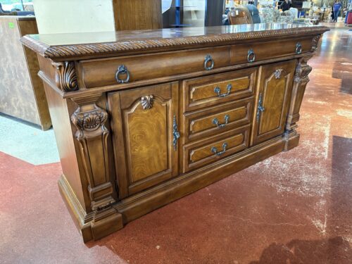 Mediterranean Revival Buffet with Ornate Carved Details