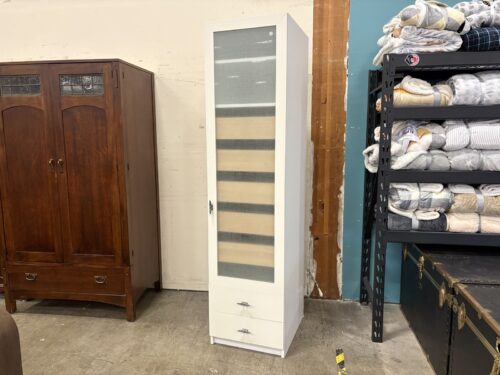 IKEA Pax White 7 Drawer Wardrobe with Frosted Glass Door