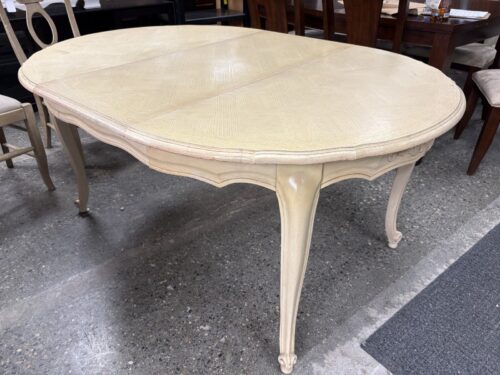 Cream Wood Rococo Oval Extension Table