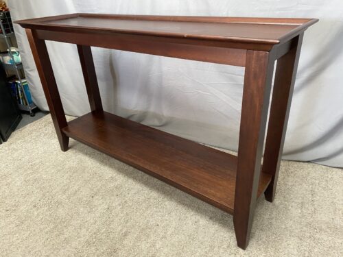 Wooden Raised Edge 2-Tier Console Table