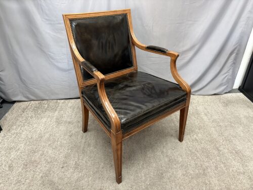 Wood Framed Upholstered Executive Chair w/ Nailhead Trim