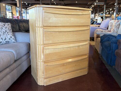 LITTLE FOLKS Vintage Mid-Century Modern Maple Solids & Veneers 4-Drawer Dresser