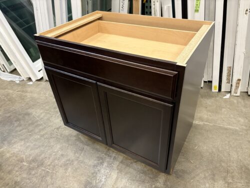 NEW! Deep Espresso Finished Single Drawer 34x36 Bottom Cabinet