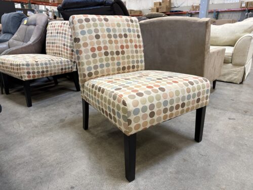 HANDY LIVING Niles Beige Retro Dot Armless Accent Chair