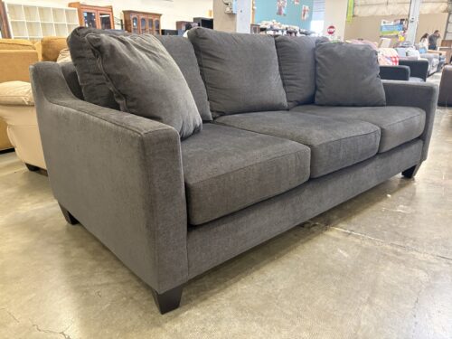 STYLUS Contemporary Dark Grey 3 Seat Sofa with Structured Track Arms