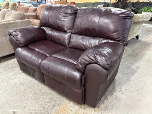Espresso Puffy Arm Manual Reclining Loveseat