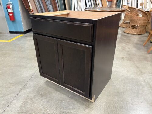 NEW! Deep Espresso Finished 34x29 Double Door Bottom Cabinet with False Drawer