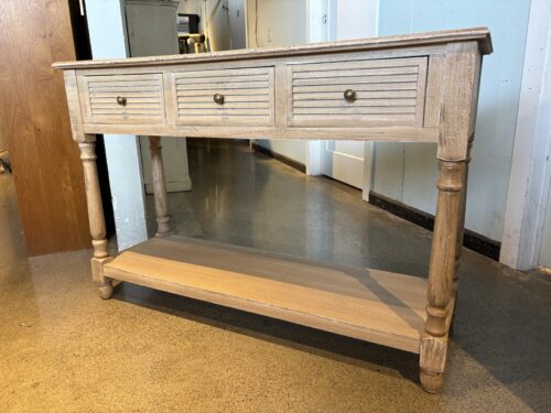 HOBBY LOBBY Beige Slatted Wood Console Table