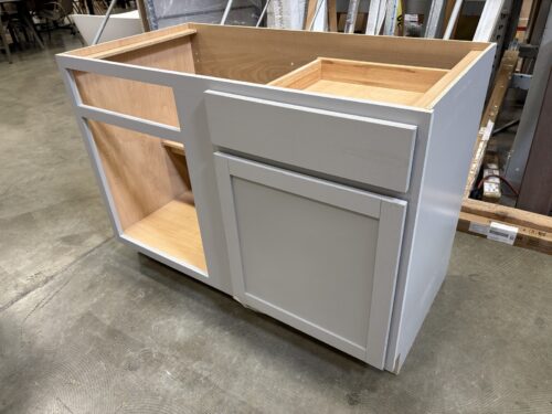NEW! Light Grey Finished 34x48 Single Drawer Blind Corner Lower Cabinet