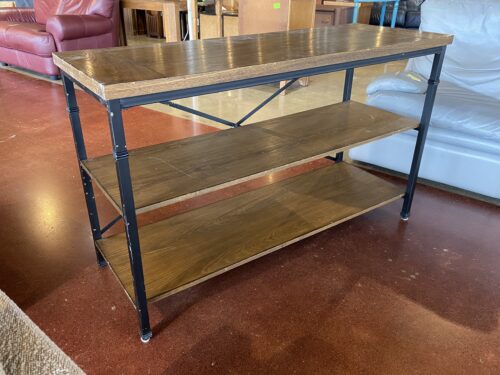Sturdy Metal Frame 3-Shelf Console Table