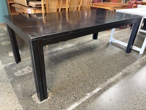 SKOVBY Black Danish Modern Walnut Extension Table w/ Built in Leaves
