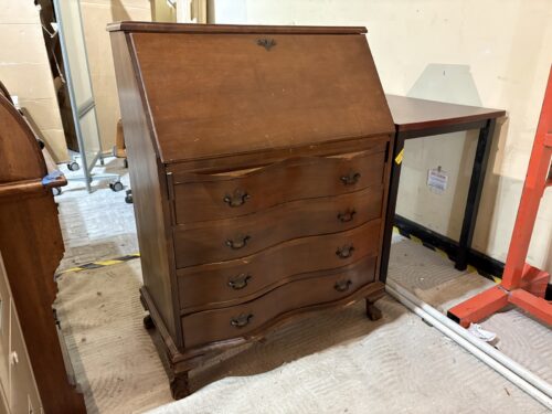 F.S. HARMON MANUFACTURING COMPANY Vintage Serpentine Secretary Desk