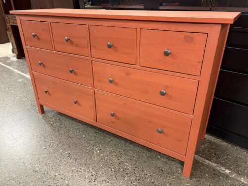 IKEA Hemnes Orange-Red 8-Drawer Wood Dresser