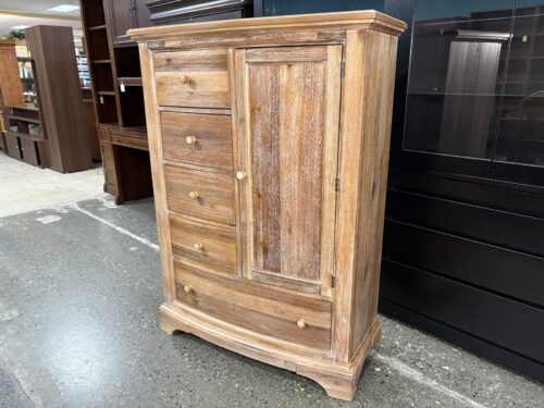 DAREL ASIA Pembrooke Natural Rustic Distressed Wood 5-Drawer Armoire