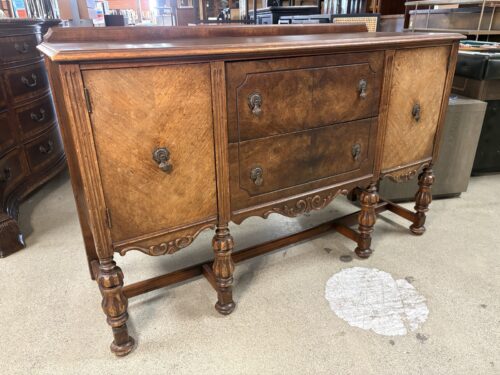 Vintage Dark Wood Jacobean Style Buffet