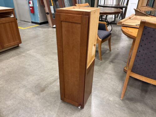 Cinnamon Maple Finished Narrow 42x12 Solid Wood Upper Cabinet with Left Hand Outswing Door