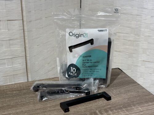 NEW! ORIGIN21 10-Pack Casper 5-1/16" Center-to-Center Square Drawer Pulls - Matte Black Model # 5990177